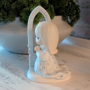 Precious Moments Girl Figurine in Soft Pastel Blues and Cream